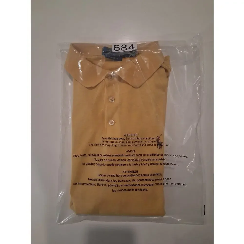 Polo Ralph Lauren Classic Fit Mesh Polo Shirt Men's Size M Yellow Short Sleeve